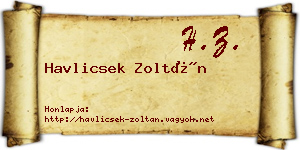 Havlicsek Zoltán névjegykártya